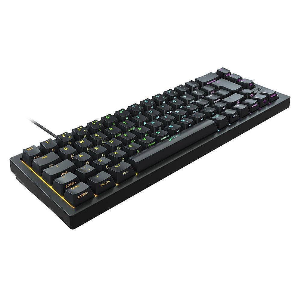 Геймърскa механична клавиатура XTRFY K5, 65% Hotswap, RGB подсветка, UK Layout Kailh Red, Черен Изображение