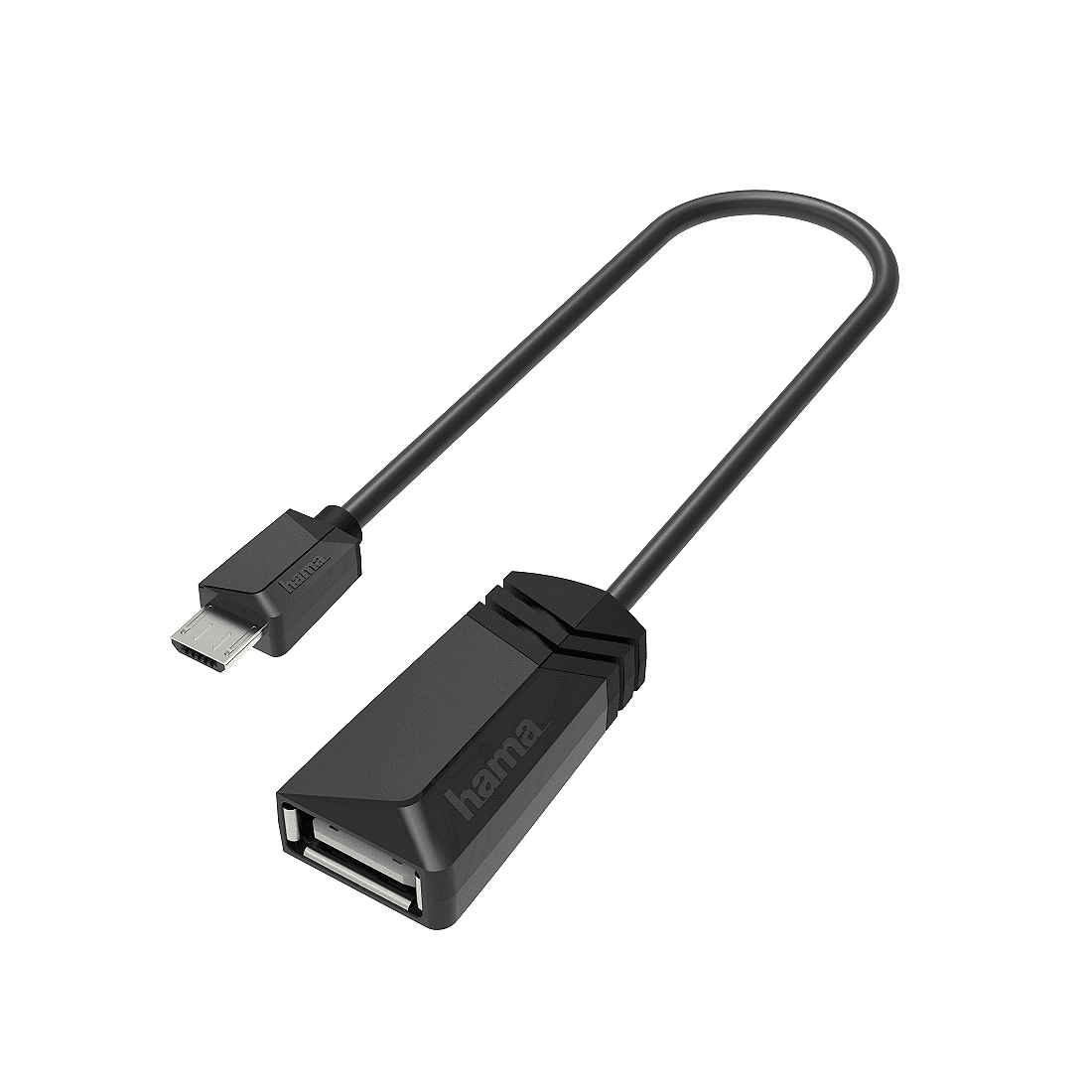 Кабел HAMA, USB 2.0 OTG micro USB - женско USB 2.0, 480 Mbit/s, Черен Изображение