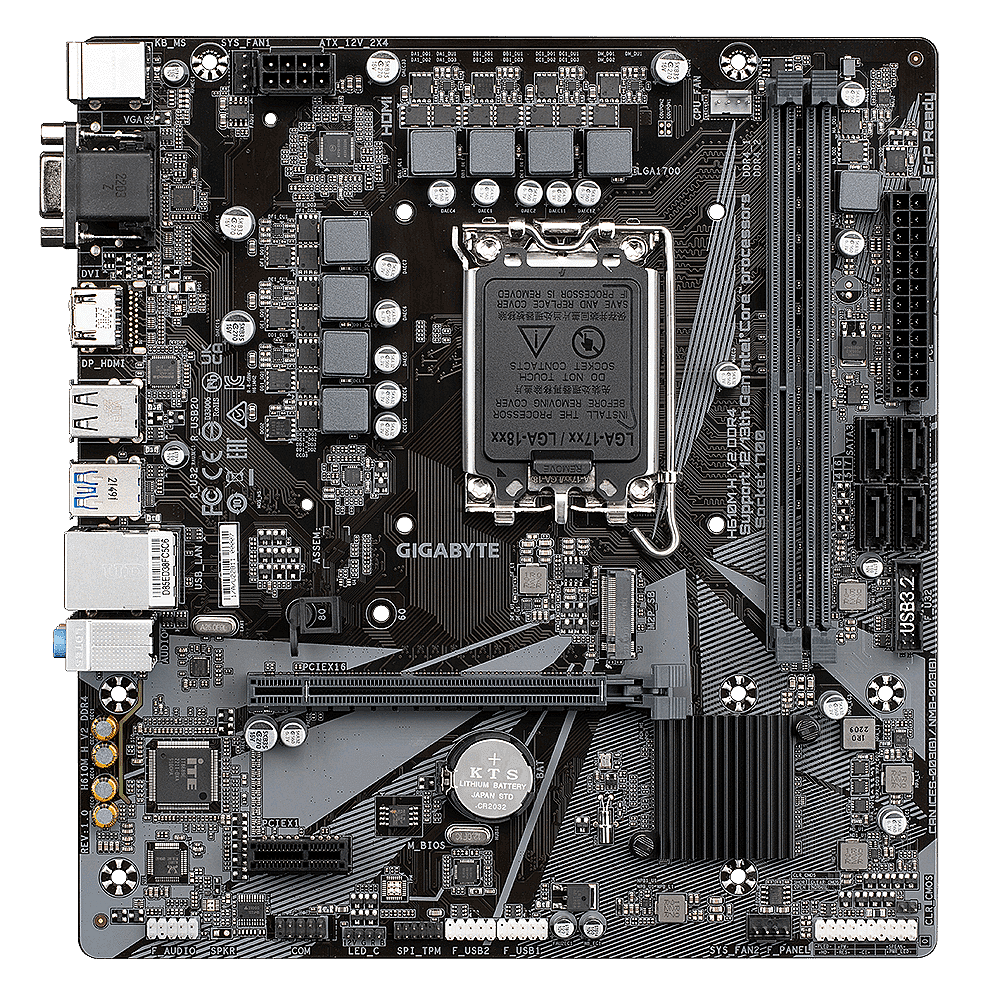 Дънна платка GIGABYTE H610M H V2 Socket 1700, DDR4 rev 1.0, Micro ATX Изображение