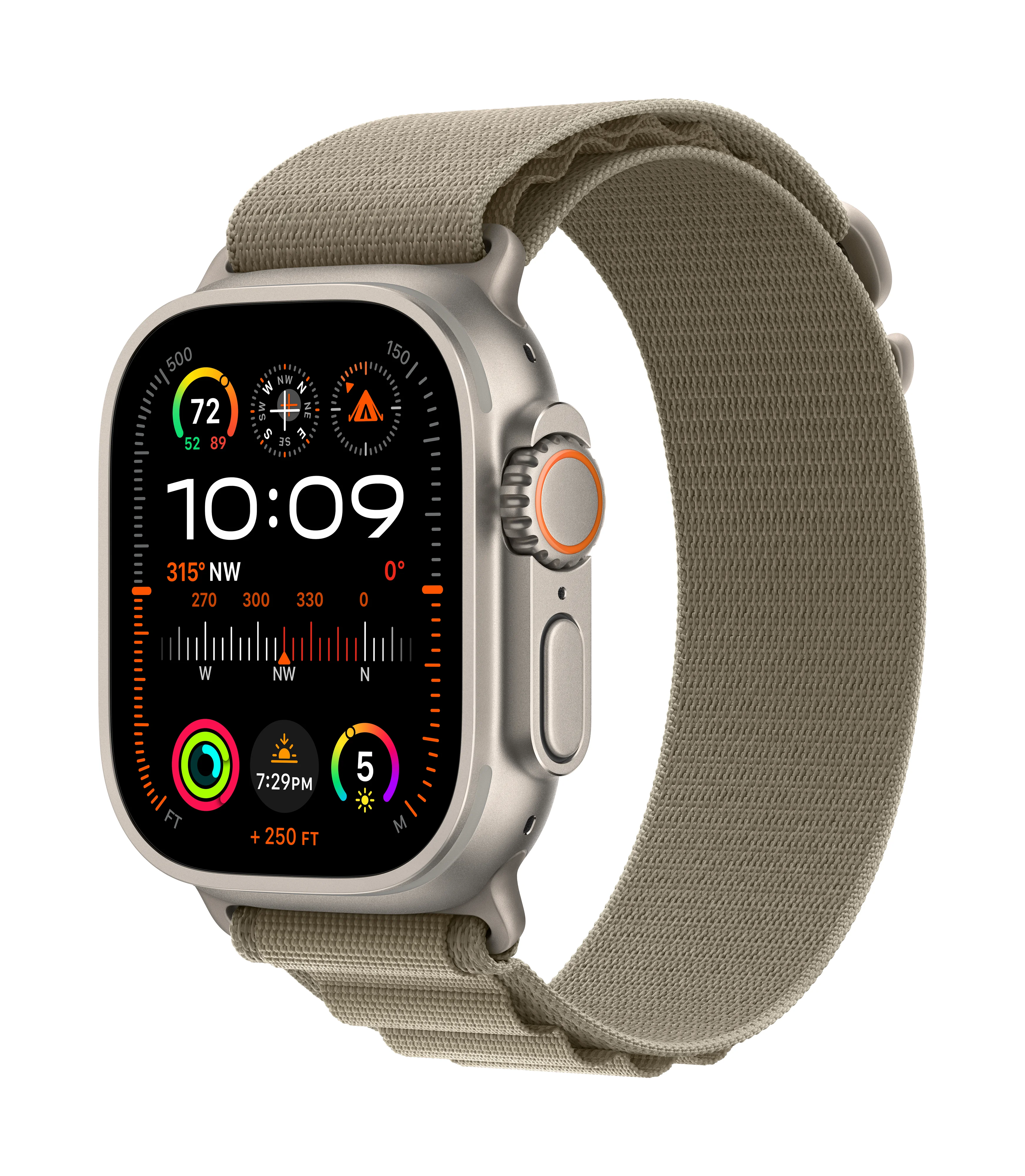 Смарт часовник Apple Watch Ultra 2 Cell 49mm Olive Alpine Loop L mrf03 , 1.92 , 64 , Apple S9 SiP 64-bit Dual Core Изображение
