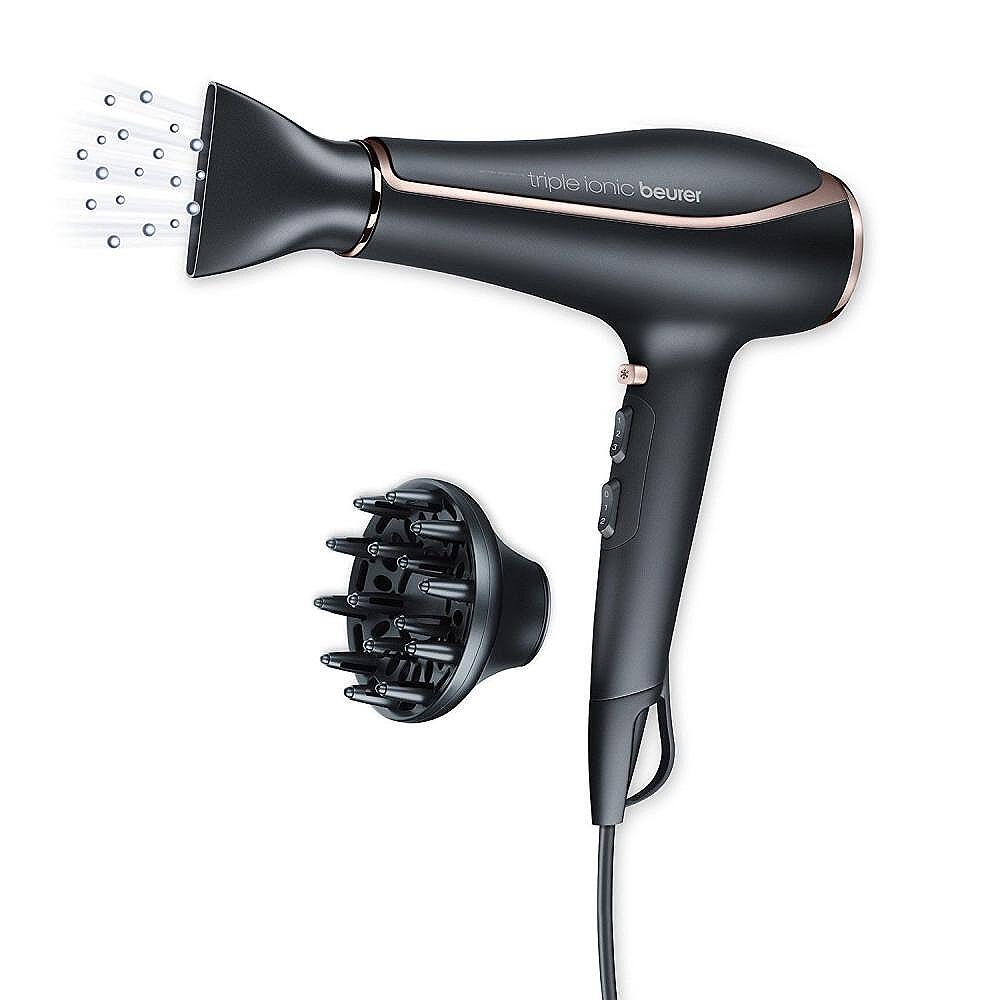 Beurer HC 80 Hair dryer, 2 200 W, triple ionic function, professional AC motor, 2 attachments, 3 heat settings,2 blower settings, cold air, overheating protection  Изображение