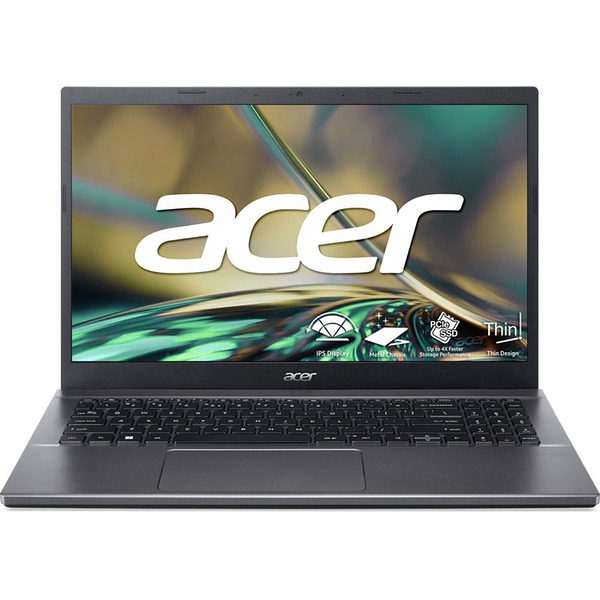 Acer Aspire 5, A515-57-50D8, Core i5-12450H (up to 4.40 GHz, 12MB), 15.6" FHD IPS SlimBezel 144Hz, HD Cam, 16GB DDR4 (2x8GB), 512GB PCIe NVMe SSD, Intel UMA, 802.11ax, BT 5.1, FPR, Backlit Изображение
