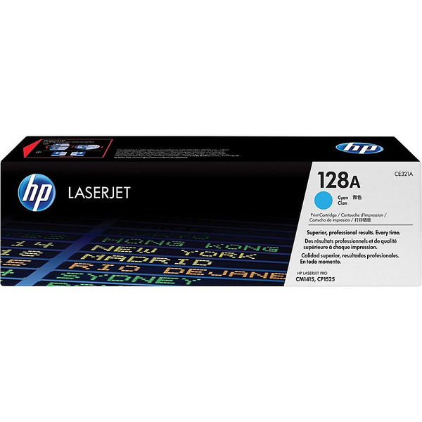 HP 128A Cyan LaserJet Toner Cartridge Изображение