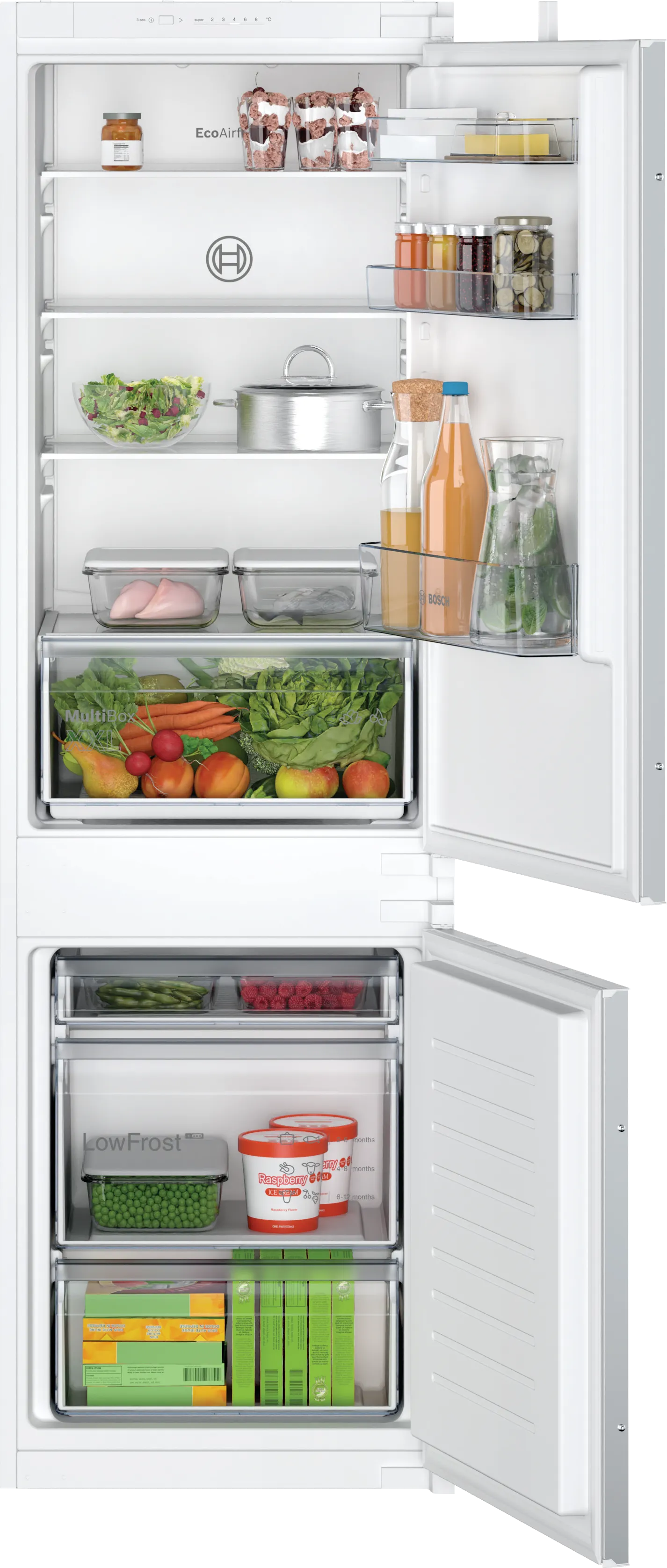 Вграден хладилник с фризер Bosch KIV86NSE0 , 267 l, E , LowFrost , Да Изображение