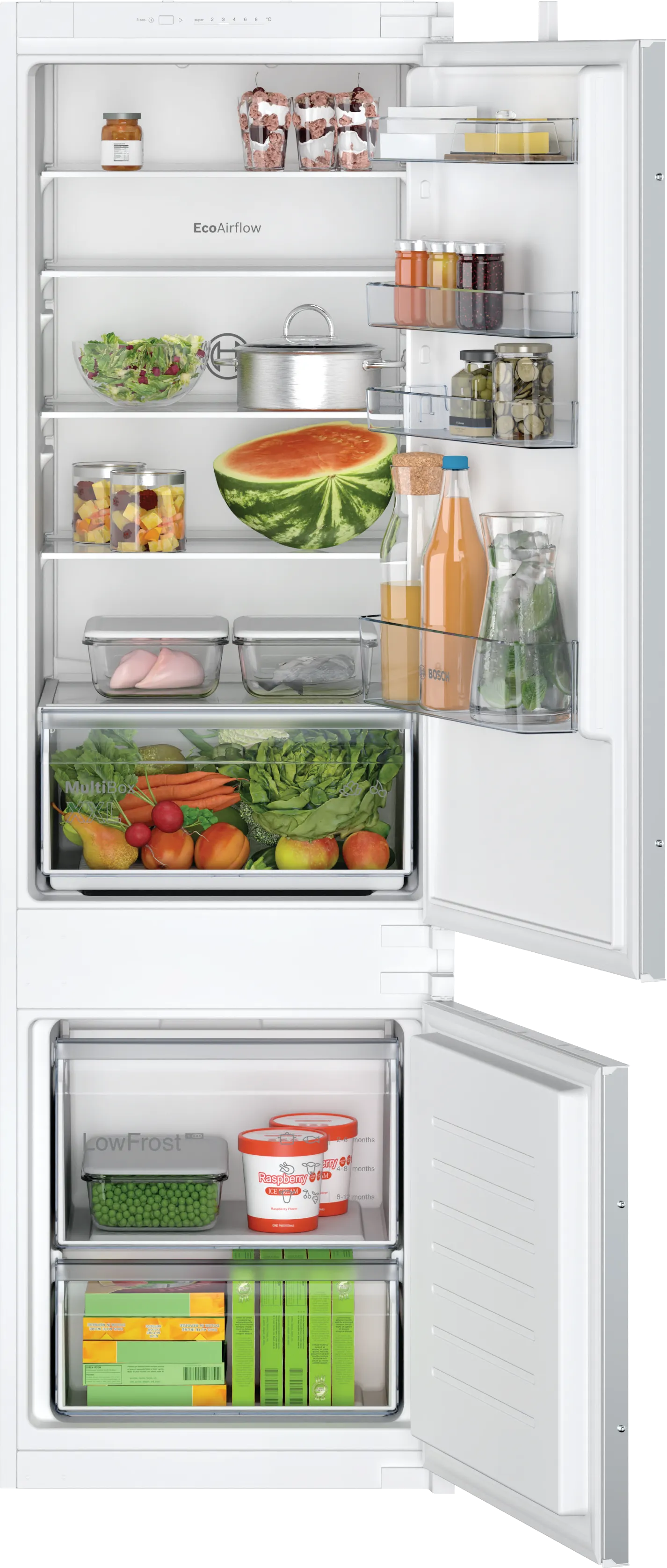 Вграден хладилник с фризер Bosch KIV87NSE0 , 270 l, E , LowFrost , Да Изображение