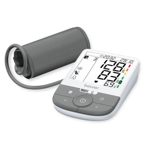 Beurer BM 53 upper arm blood pressure monitor, 120 memory space, XL display with backlight, Detection of atrial fibrillation (AFIB), HSD, Risk indicator, USB-C connection, Arrhythmia Изображение
