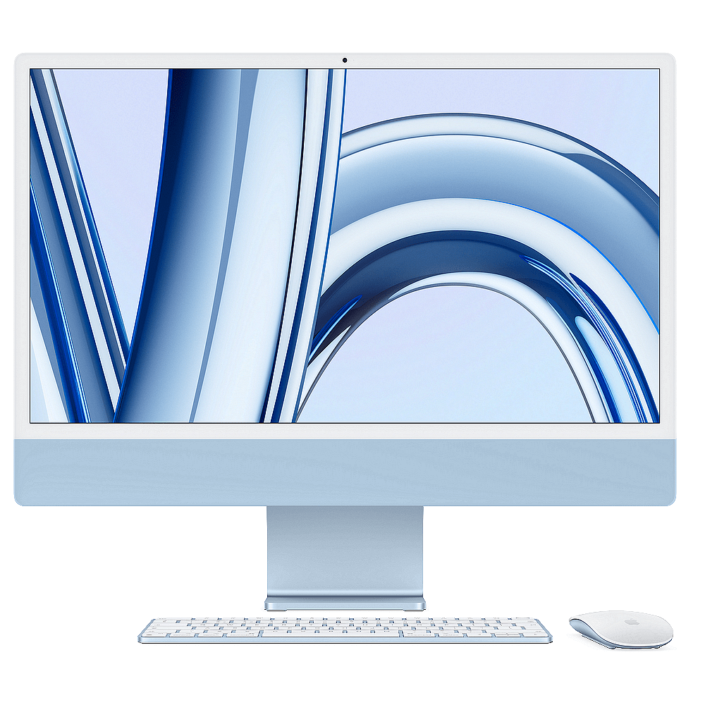 Компютър Apple iMac 24" M3 256GB Blue mqrc3 , 24.00 , 256 SSD , 8 , Apple M3 8-Core GPU , Mac OS Изображение