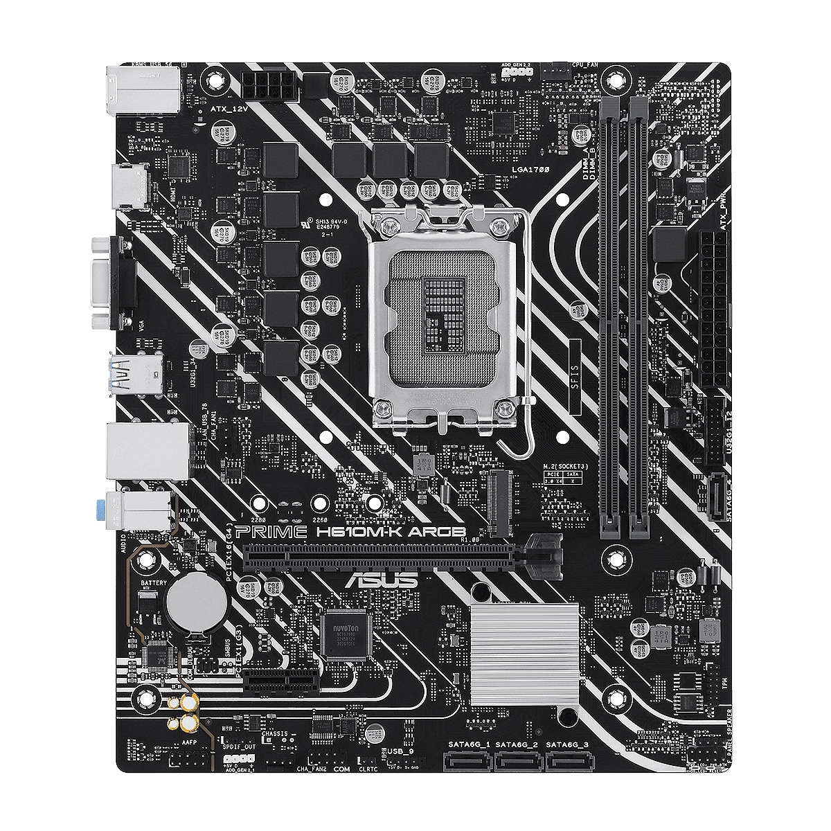 Дънна платка ASUS PRIME H610M-K ARGB D5, LGA 1700 mATX, 2x DDR5 Изображение