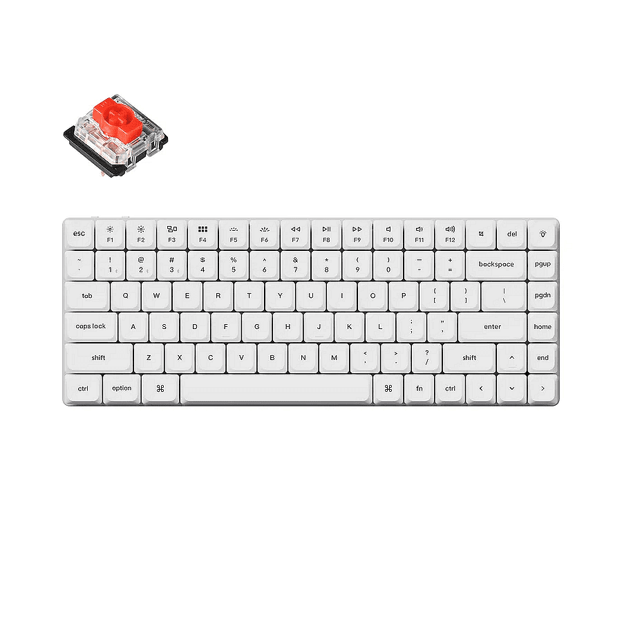 Геймърска механична клавиатура Keychron K3 Pro White QMK/VIA Gateron Low Profile Red Switch, White Backlight Изображение