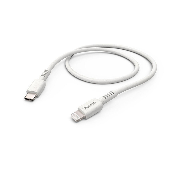 Кабел за зареждане HAMA "Eco", USB-C - Lightning, 1 м, бял Изображение