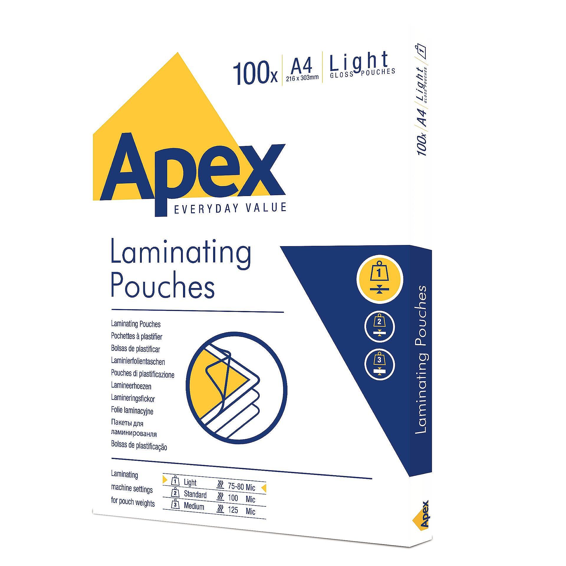 Фолио за ламиниране Apex, A4, 80 μm, 100 броя Изображение