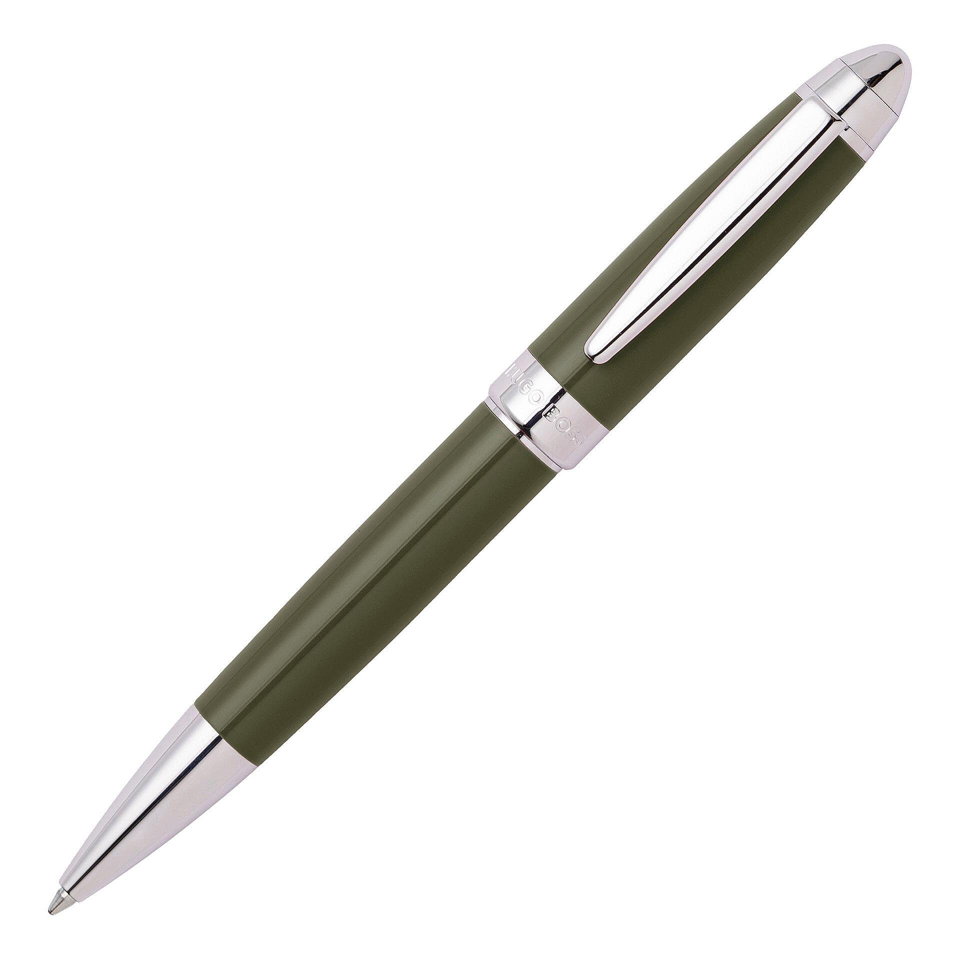 Hugo Boss Химикалка Icon, хром, цвят каки Изображение