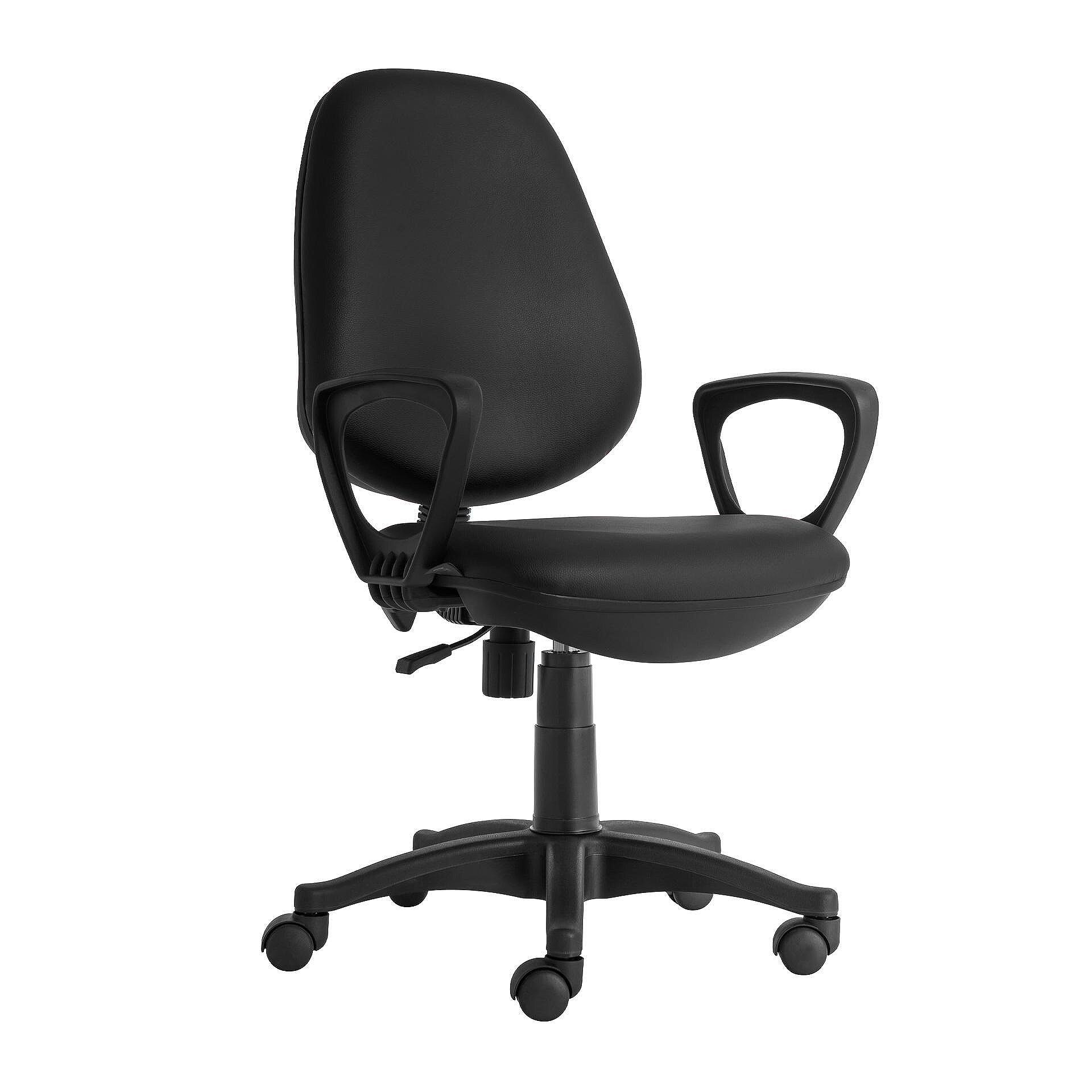 RFG Работен стол Presto Black, екокожа, черен Изображение