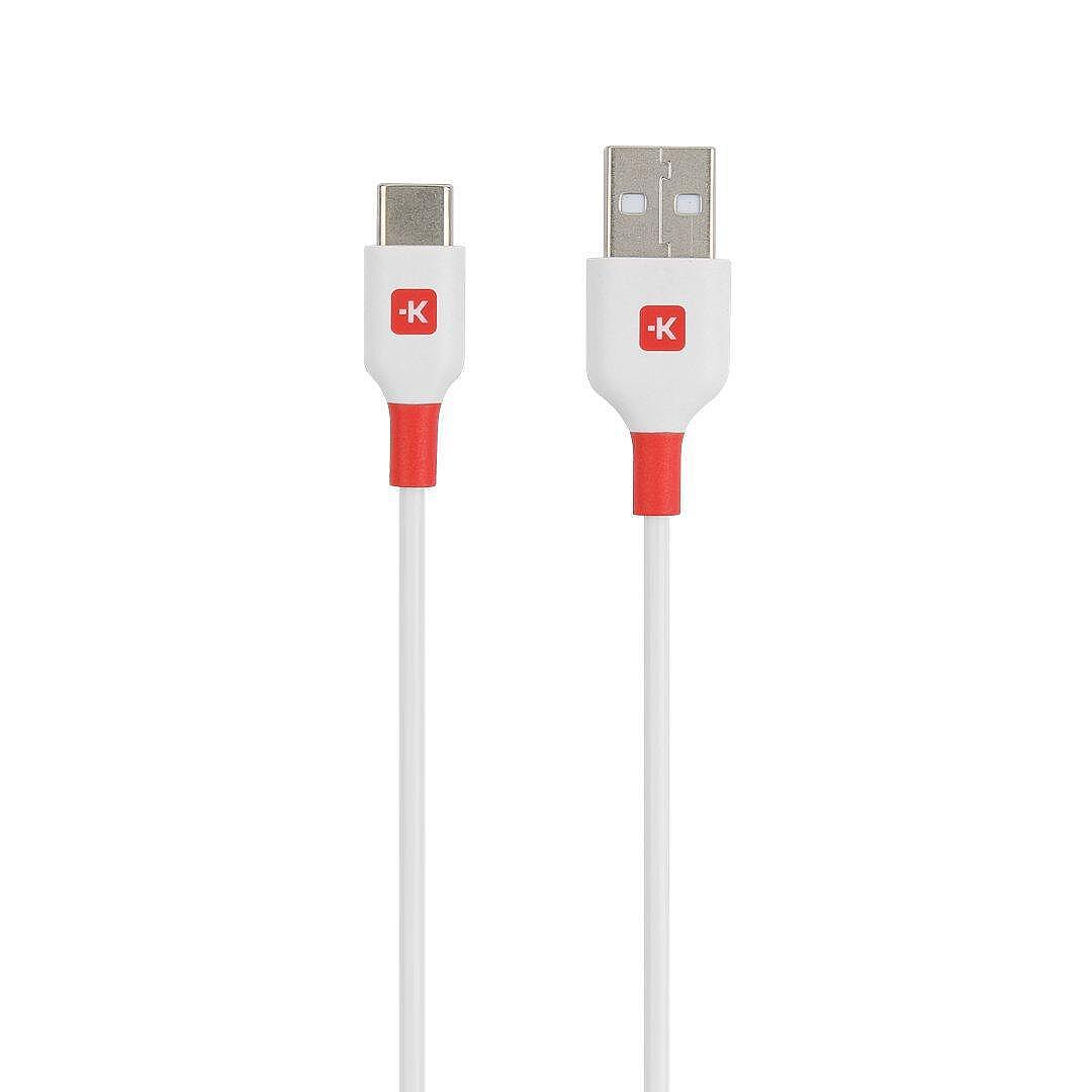 Кабел Skross, USB-C - USB-A 2.0 мъжко, 1.2м, Бял Изображение