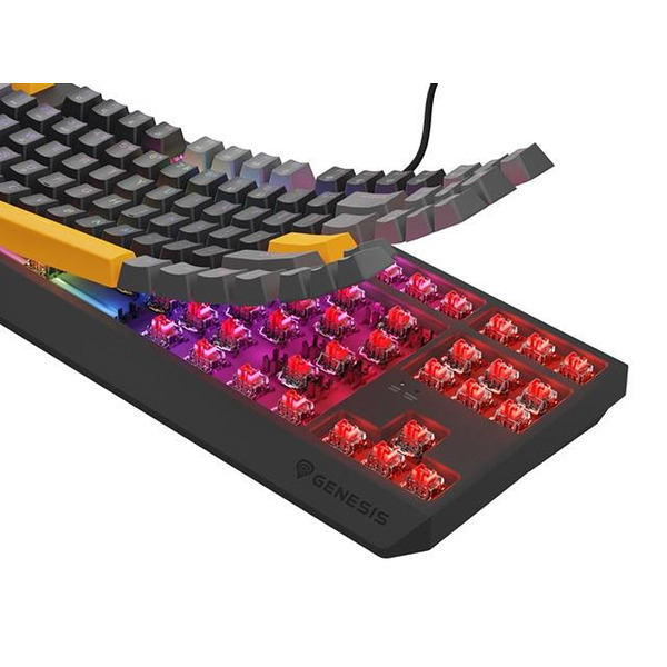 Genesis Gaming Keyboard Thor 230 TKL Anchor Gray Positive US RGB Mechanical Outemu Red Изображение