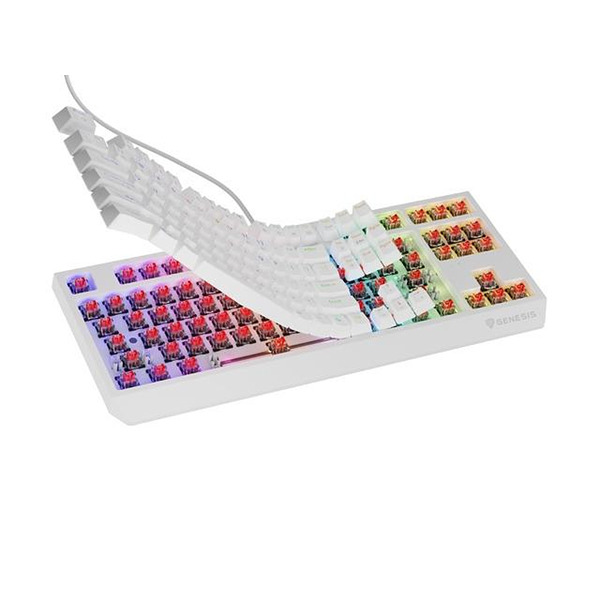 Genesis Gaming Keyboard Thor 230 TKL US RGB Mechanical Outemu Red White Hot Swap Изображение