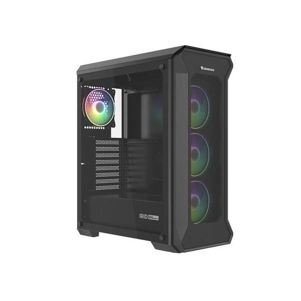 Genesis Gaming PC Case IRID 505 ARGB V2 Midi Tower Window Black Изображение