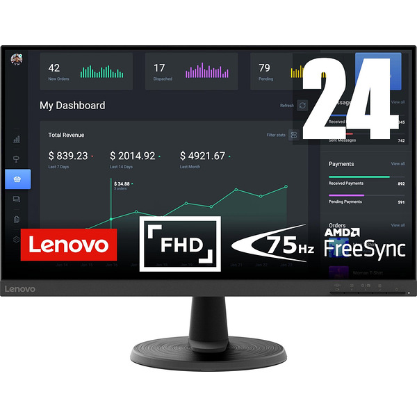 Монитор Lenovo D24-40 67A2KAC6EU , 23.80 Изображение