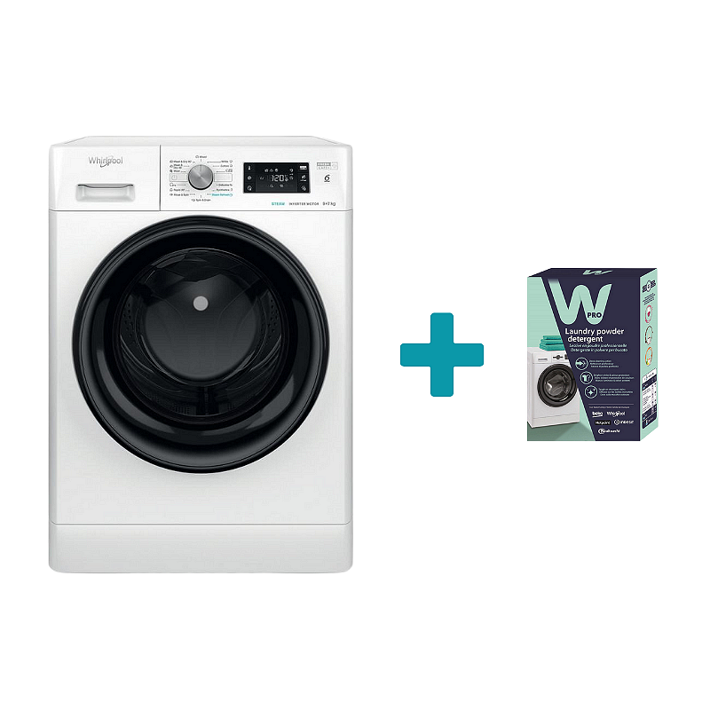 ПАКЕТ Whirlpool Пералня+сушилня FFWDB 976258 BV EE + Консуматив Wpro Прах за пране 1.2 кг