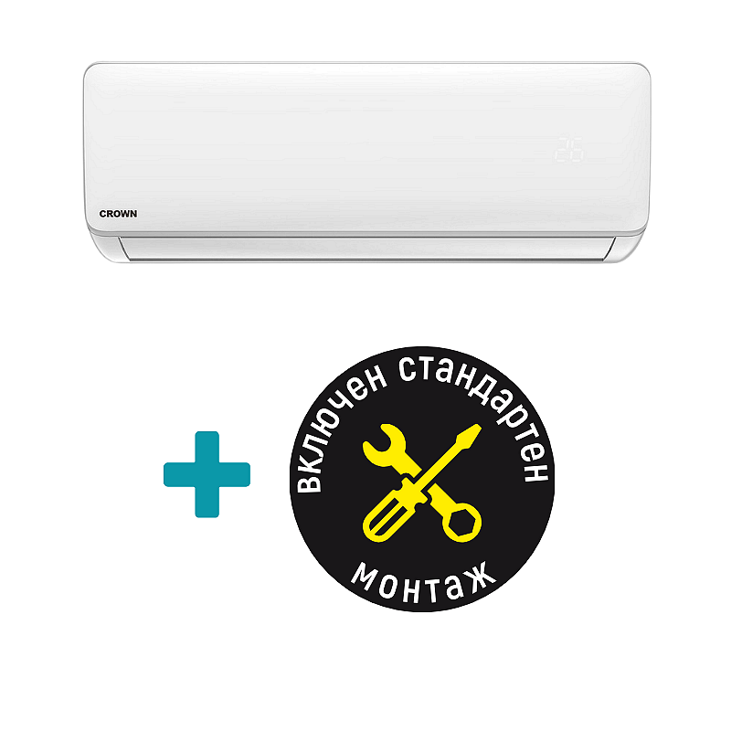 Пакет Климатик Crown CIT-12FO62AS + СТАНДАРТЕН МОНТАЖ Изображение