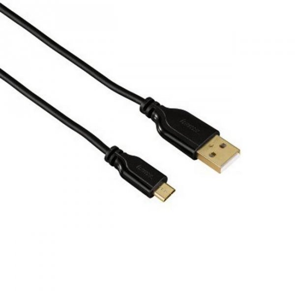 Кабел Hama 200610/135700 FLEXI-SLIM BLACK USB-MICROUSB 0.7 Изображение