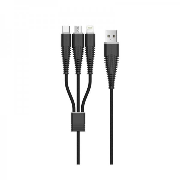 Кабел DEVIA FISH 3 в 1 microUSB-lightning-type c Изображение