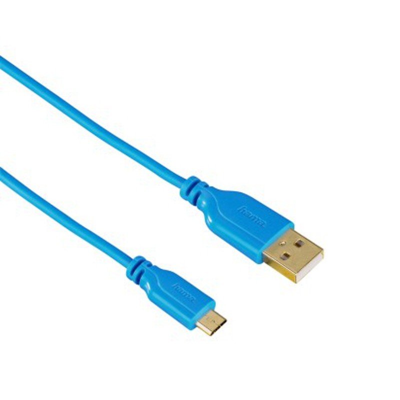 Кабел Hama 135701 FLEXI-SLIM BLUE USB-MICROUSB 0.75