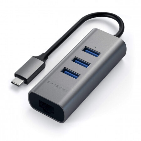 HUB USB Satechi Aluminium Type-C Hub (3x USB 3.0, Ethernet) Изображение