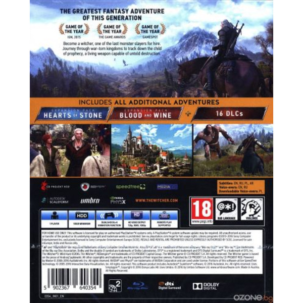 Игра CD Projekt RED The Witcher 3 Wild Hunt GOTY (PS4)