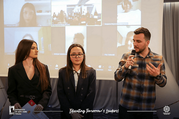 UNYT students attended for the second year in a raw Stock Market Learning competition awarding ceremony. The German  Sparkassestiftung , Albanian Financial Supervisory Authority, and the Asso