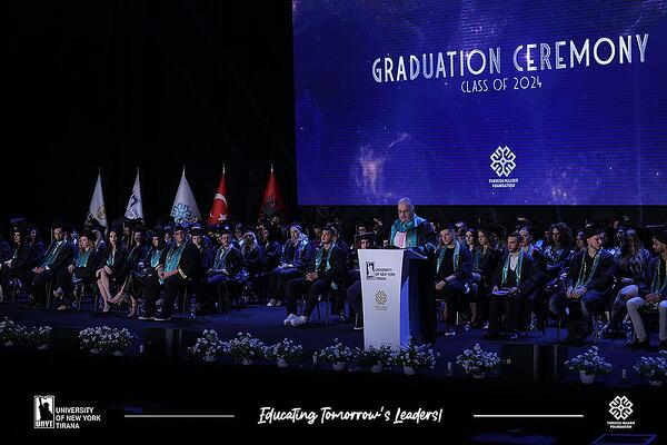 Prof. Dr. Ali Güneș, Rector of the  UNYT, at our recent graduation ceremony