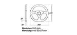 STEERING WHEEL CROMO WITH 3 STEEL SPOKES SUPPLIED WITH HORN BUTTON