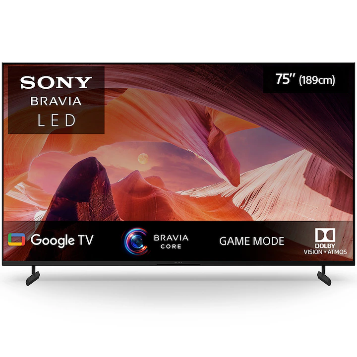 Телевизор Sony KD-75X80L, 75 инча, LED, 4K Ultra HD, Black