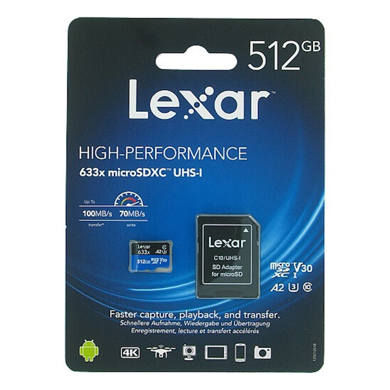 Карта памет Lexar 512GB SDMicro 100 / 70 MB/s