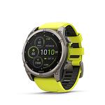 Часовник Garmin Fenix 8 - 51 мм Solar Sapphire Titanium с Жълта и Графитена Каишка