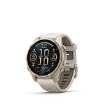 Часовник Garmin Fenix 8 - 43 мм AMOLED Sapphire Soft Gold с Сива и Бежова Каишка