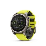 Часовник Garmin Fenix 8 - 47 мм Solar Sapphire Titanium с Жълта и Графитена Каишка