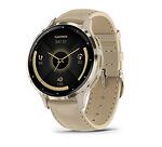 Garmin Часовник Venu 3S - Soft Gold Безел с French Grey Корпус и Кожена Каишка