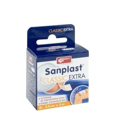 Sanplast Classic Extra, Прикрепващ пластир, 2.5 см/5 м, 1 брой от Medica