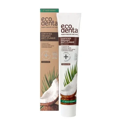 Ecodenta Cosmos Organic, био паста за зъби против плака с кокос, 75 мл.
