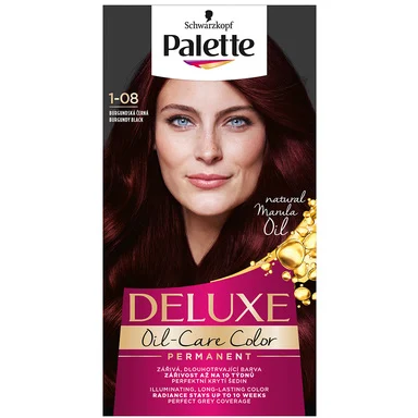 Palette Deluxe, Боя за коса, 1-08 бургундско черен цвят