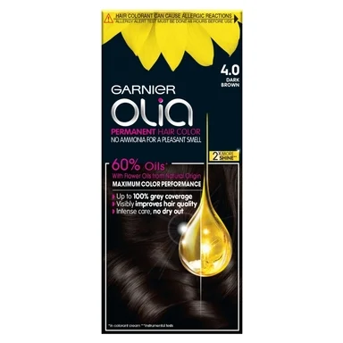 Garnier Olia, Трайна боя за коса без амоняк, №4.0 тъмно кафяв