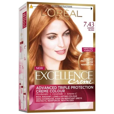 L'Oréal Excellence Creme, боя за коса, 7.43 златно медено рус