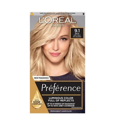 L'Oréal Preference, боя за коса, N9.1 много светло пепеляво рус
