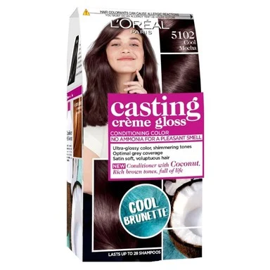 L'Oréal Casting Creme Gloss, боя за коса без амоняк, 5102 мока