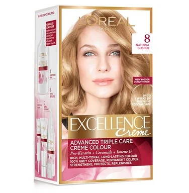 L'Oréal Excellence Creme, боя за коса, 8 естествено рус