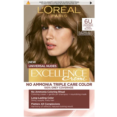 L'Oréal Excellence Creme Universal Nudes, боя за коса, 6U тъмно рус цвят