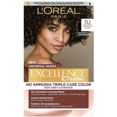 L'Oréal Excellence Creme Universal Nudes, боя за коса, 1U черен цвят