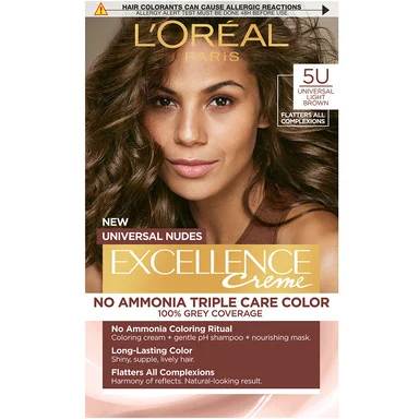 L'Oréal Excellence Creme Universal Nudes, боя за коса, 5U светло кестеняв цвят