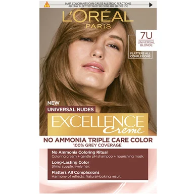 L'Oréal Excellence Creme Universal Nudes, боя за коса, 7U рус цвят